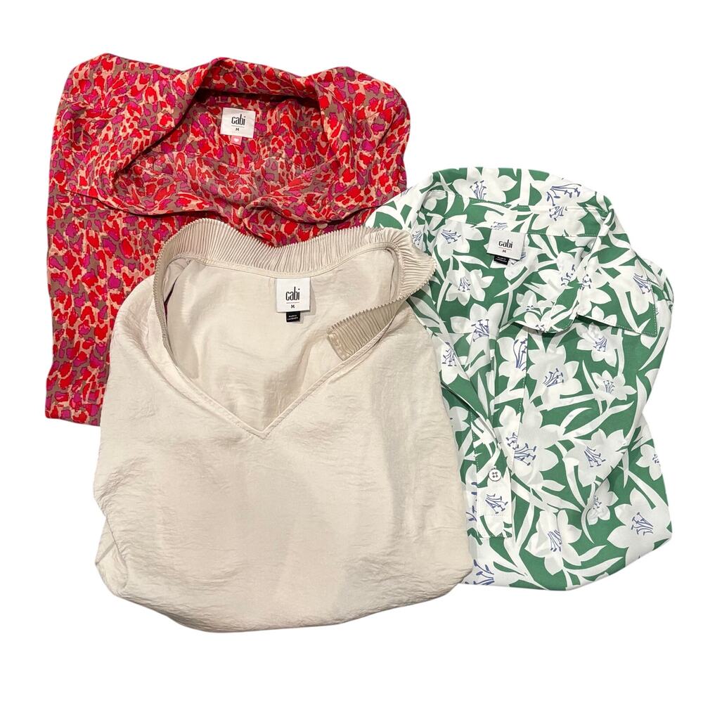CAbi Three Piece Sleeveless Blouse Bundle - size Medium